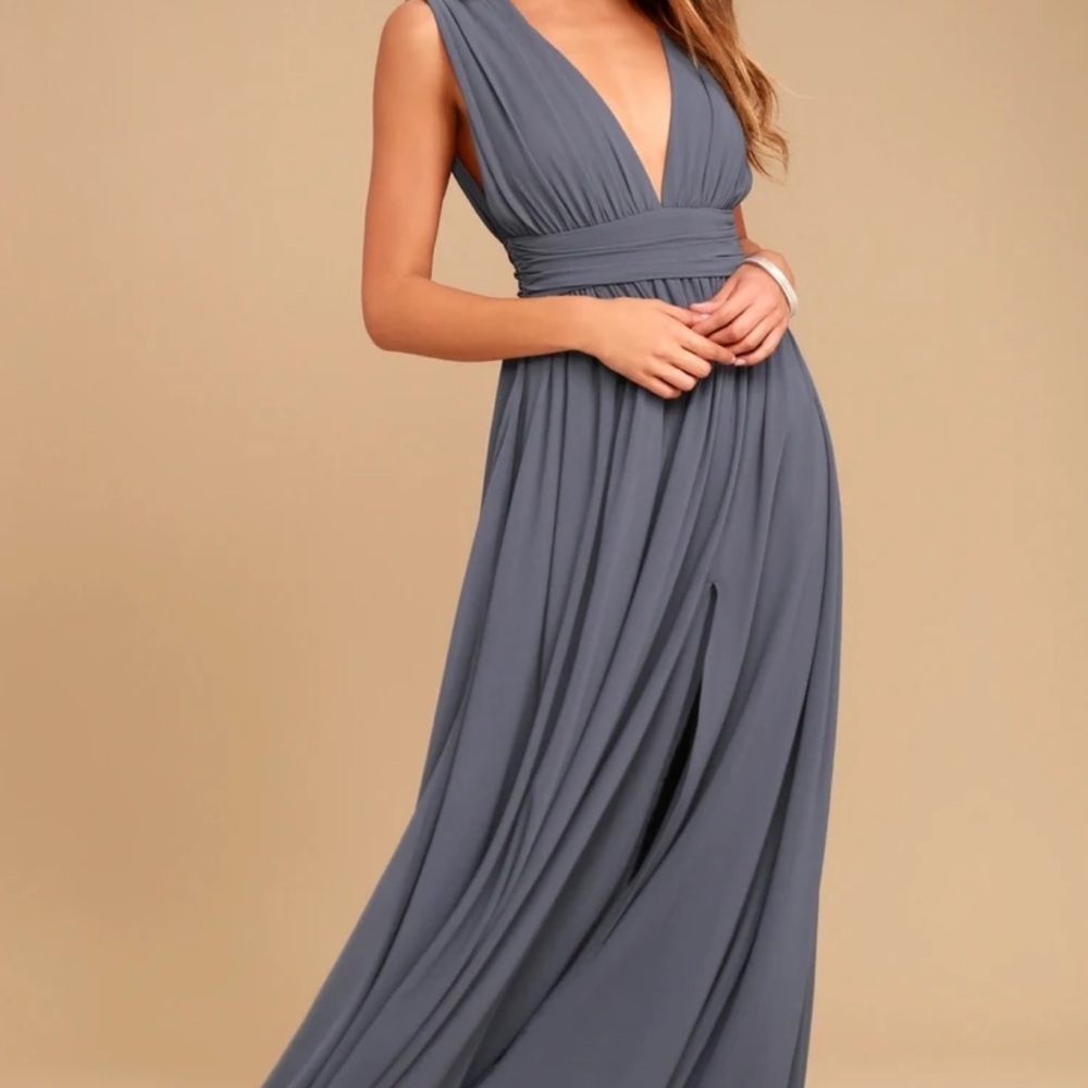 Heavenly Stormy Blue Maxi Dress